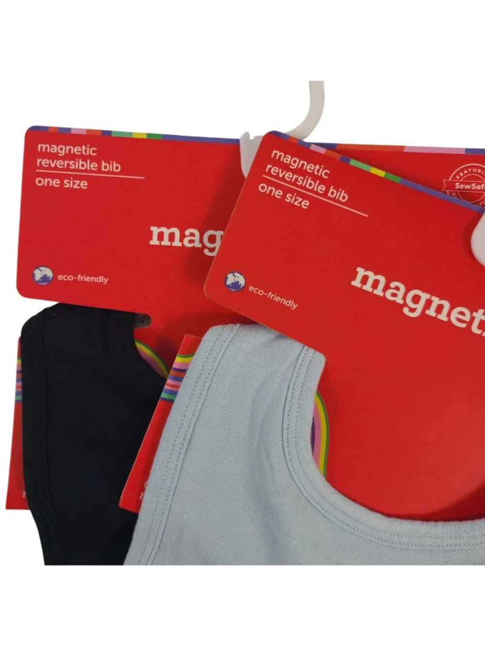 Magnetic Me Reversible Magnetic Baby Bib Set Eco-Friendly Onyx & Baby Blue One S